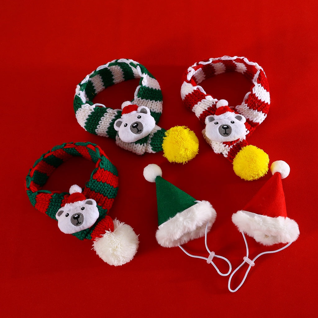 ผ้าพันคอสัตว์เลี้ยงคริสต์มาสและปลอกคอแมว/สุนัข - 图片1