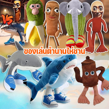 ตุ๊กตาฉลามไม้สุดน่ารัก ของเล่นผ้ากำมะหยี่นุ่มนิ่ม - 主图