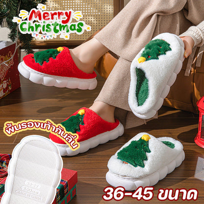 รองเท้าแตะในร่มลายต้นคริสต์มาส - 图片1