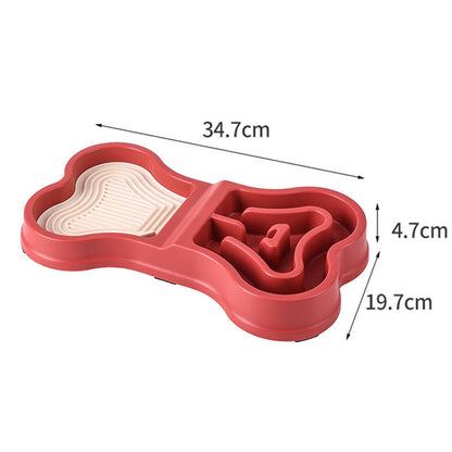 ชามใส่อาหารสัตว์เลี้ยง 2 in 1 ชามอาหารช้า ป้องกันการสําลัก ป้องกันการพลิกคว่ํา - 图片6