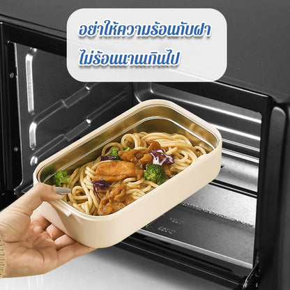 กล่องอาหารกลางวัน/ภาชนะบรรจุอาหาร ทำจากสแตนเลส 304 สามารถใช้กับไมโครเวฟได้ - 图片3