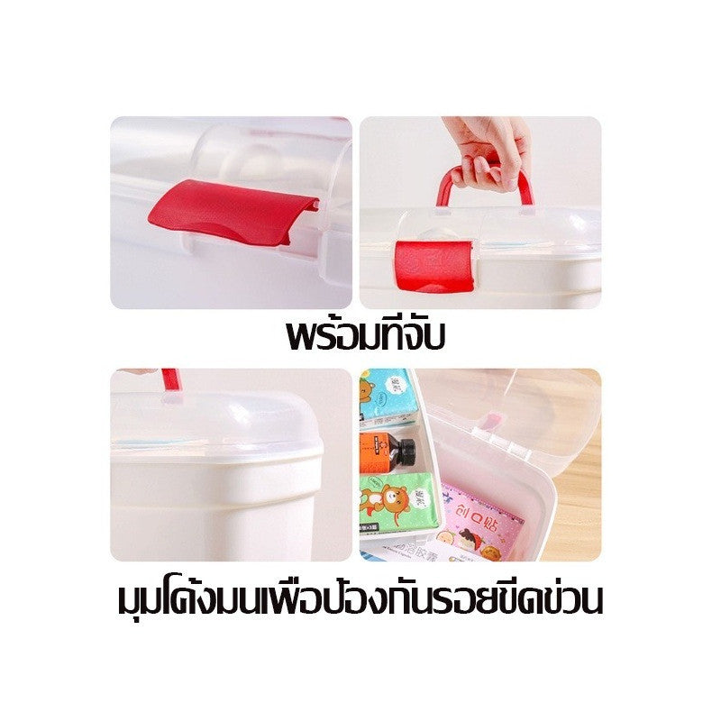 ชุดปฐมพยาบาล/กล่องยาประจำบ้าน แบบสองชั้น ความจุขนาดใหญ่ มีหูหิ้ว - 图片5