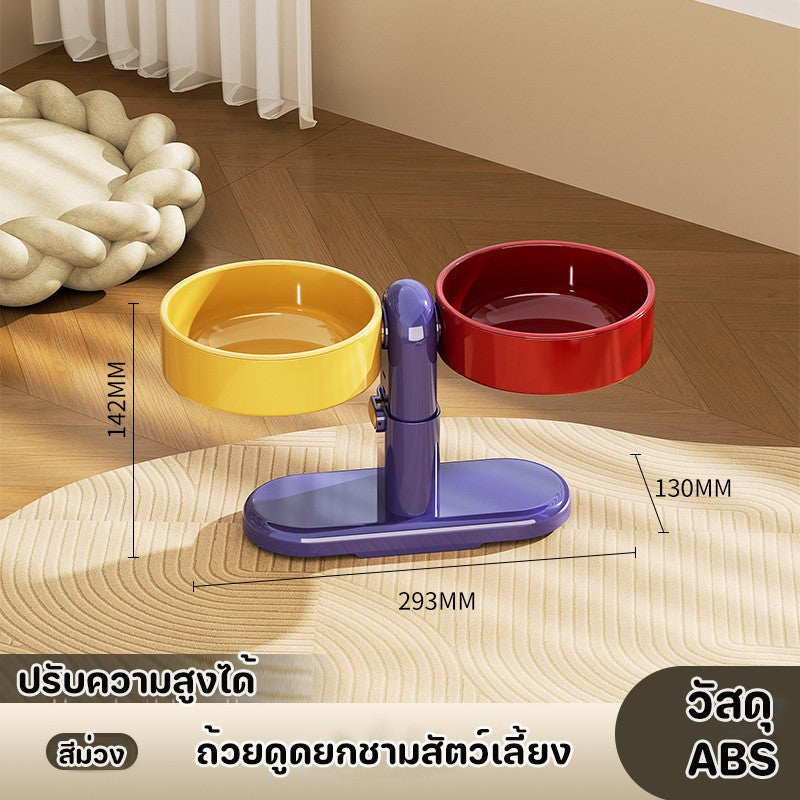 ชามอาหารแมวทรงสูง 3 ใบ ทำจากสแตนเลสสตีลที่ทนทาน - 图片12