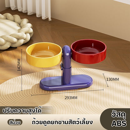 ชามอาหารแมวทรงสูง 3 ใบ ทำจากสแตนเลสสตีลที่ทนทาน - 图片12