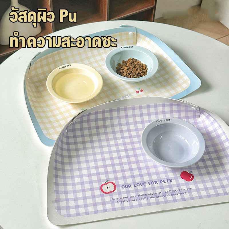 แผ่นรองชามอาหารสัตว์เลี้ยง ป้องกันการหก ขนาด 45*30 ซม. - 图片3