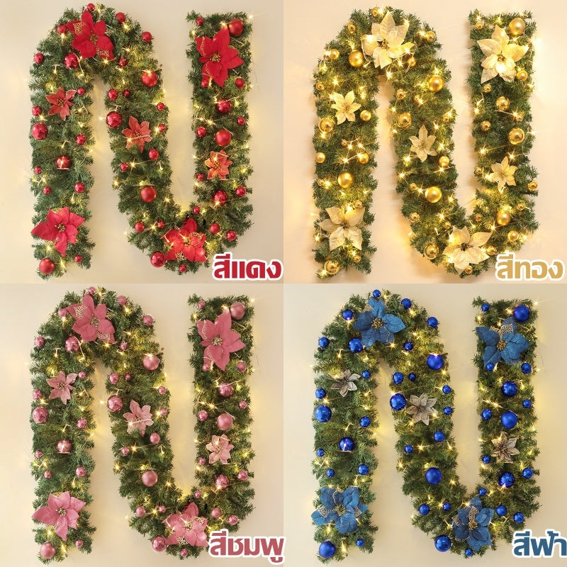 พวงหรีดคริสต์มาสหวาย  ไฟ LED - 图片1