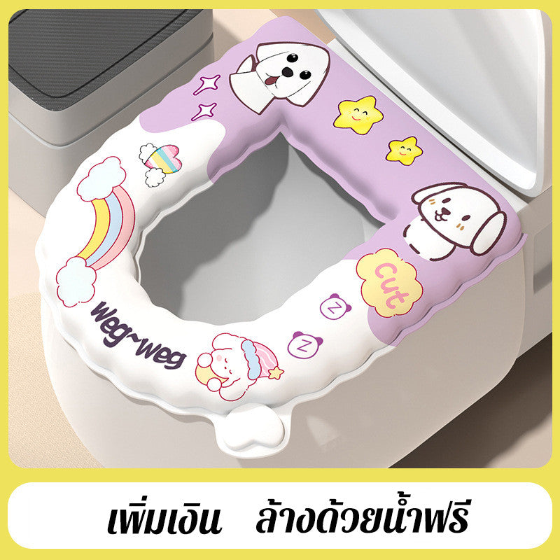 แผ่นรองนั่งชักโครก EVA แบบหนาและกันน้ำ ลายการ์ตูน - 图片19