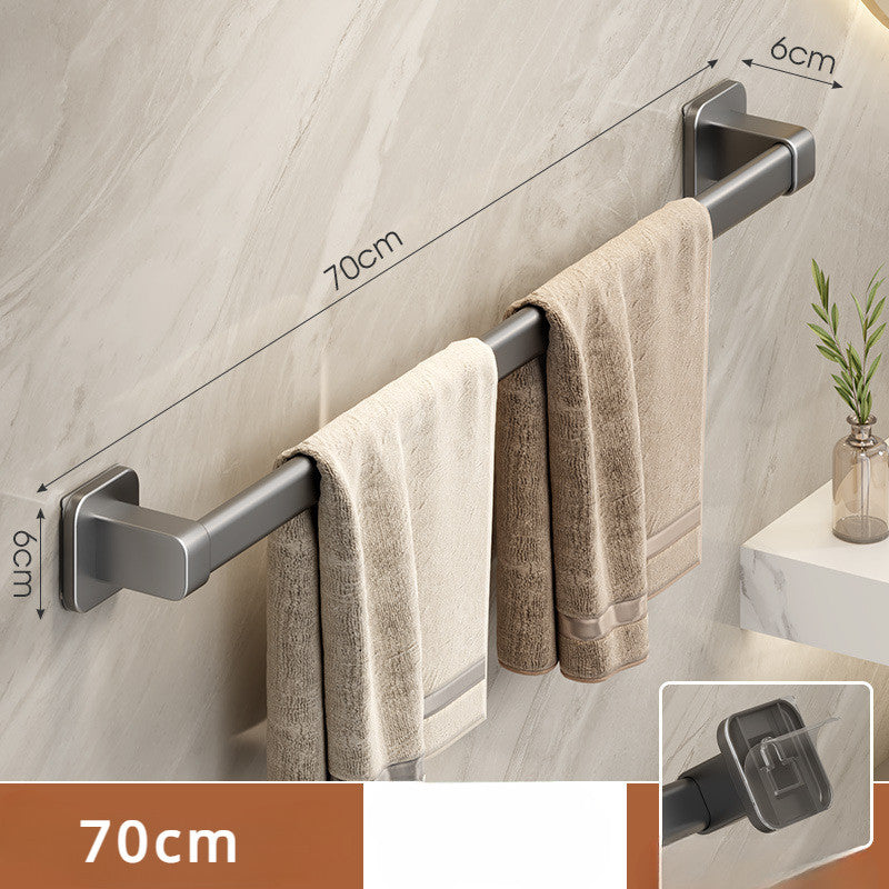 ราวแขวนผ้าเช็ดตัว/ราวแขวนเสื้อผ้า ติดตั้งบนผนังโดยไม่ต้องเจาะรู - 图片8