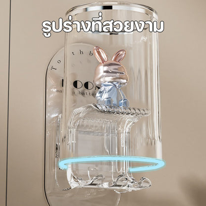 ที่วางแปรงสีฟันติดผนังรูปกระต่าย ไม่ต้องเจาะรู ป้องกันเชื้อรา และระบายอากาศได้ดี - 图片3