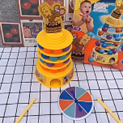 ของเล่นวางซ้อน เกมสมดุล ของเล่นเสริมพัฒนาการ เกมโต๊ะเด็ก ฝึกมือสมอง เรียนรู้สี รูปร่าง ตัวเลข