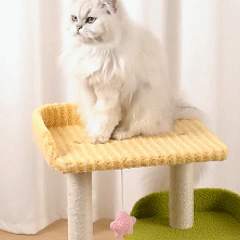 Cat condo, cat climbing frame, cat scratching post, 3-story cat house, hemp rope, hanging toys, space-saving, for all ages of cats