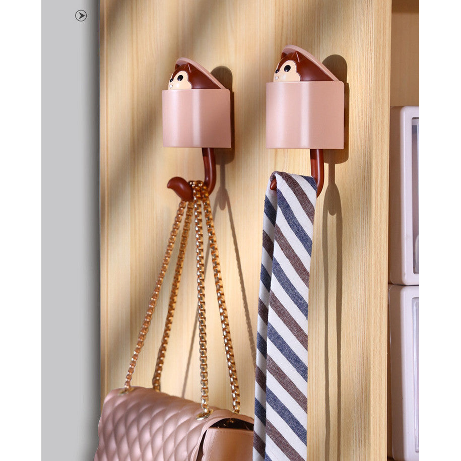 ตะขอกระรอกไม่มีการเจาะตะขอตะขอติดหนึบขนาดเล็กสร้างสรรค์ตะขอแขวนผนัง - 图片5