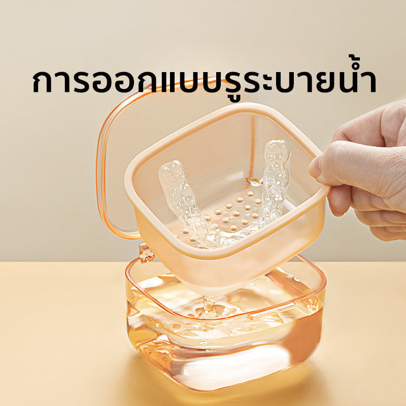 กล่องแช่สำหรับใส่ฟันปลอมคู่แบบพกพา อุปกรณ์จัดฟัน และรีเทนเนอร์ - 图片6