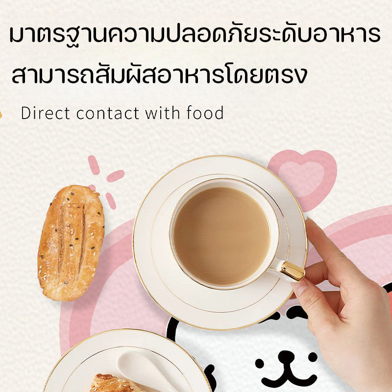 ผ้าปูโต๊ะพีวีซี กันน้ำ ลายการ์ตูนโดปามีน ทนไฟ - 图片4