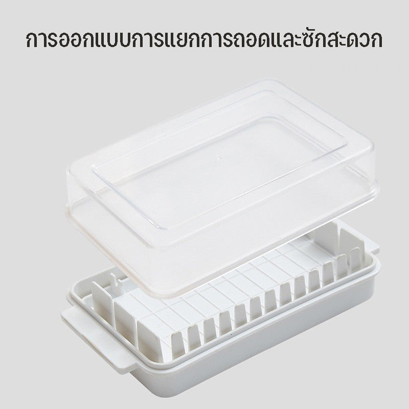 กล่องเก็บเนยและชีส 2in1 พร้อมที่ตัดเนยและฝาใส อเนกประสงค์ - 图片2