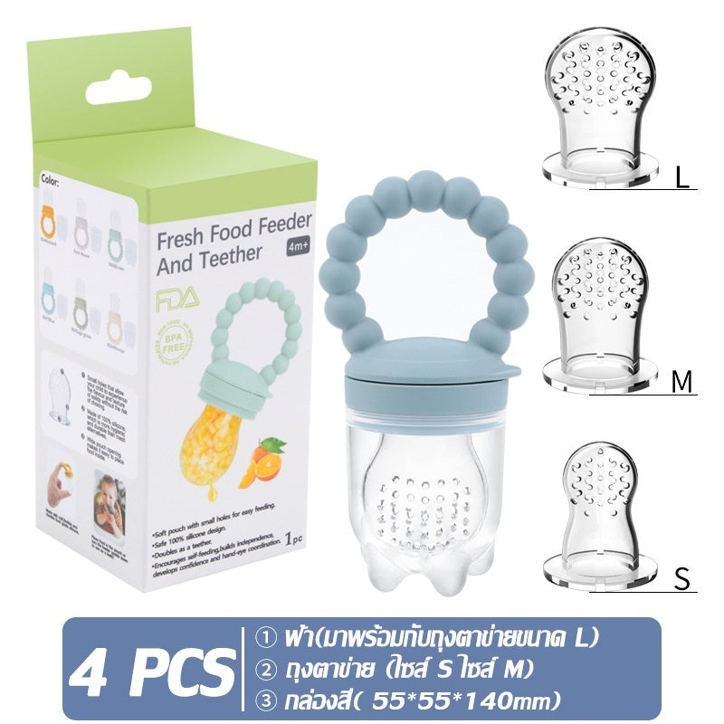 ช้อนป้อนอาหารเหลว + ถ้วยดูดซิลิโคนผลไม้ 2-in-1 - 图片15