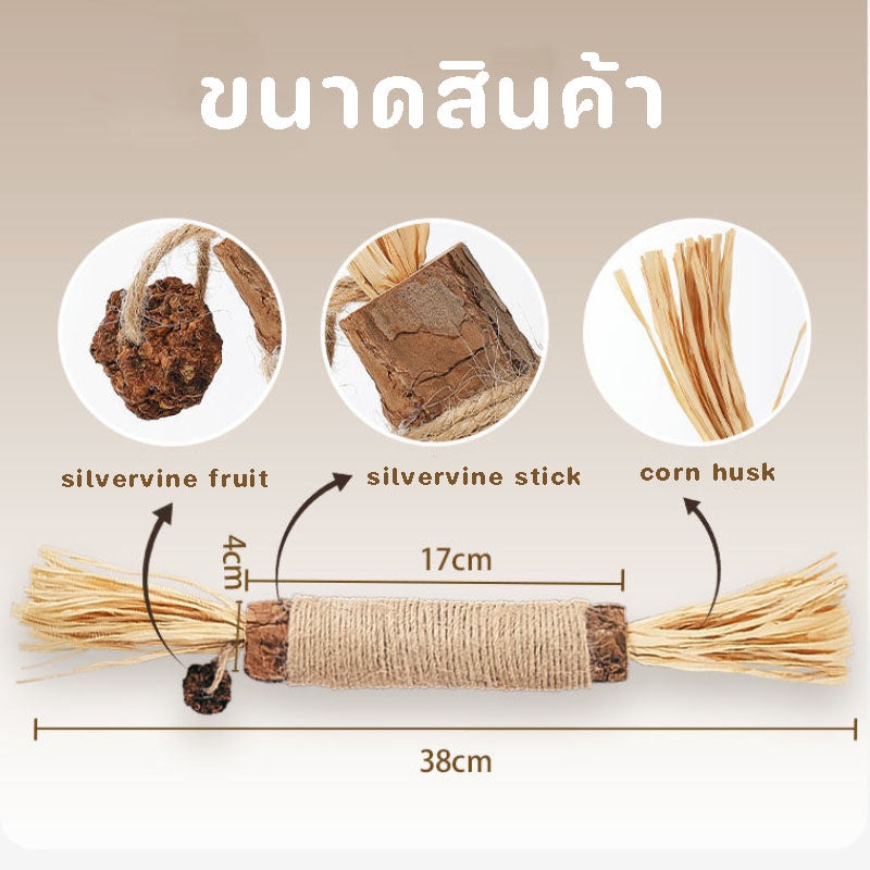 ของเล่นแปรงสีฟันไม้สำหรับแมว - 图片1