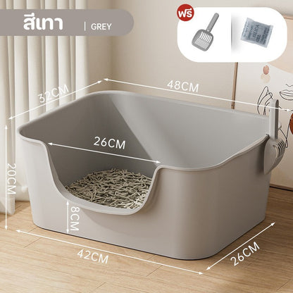 กระบะทรายแมวขนาดใหญ่พิเศษ ขอบสูง กันน้ำกระเด็น - 图片11