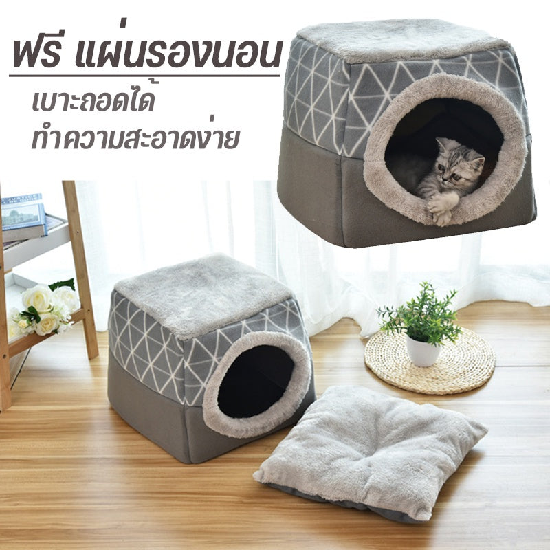 เตียงสัตว์เลี้ยงแบบกึ่งปิด 2-in-1 - 图片3