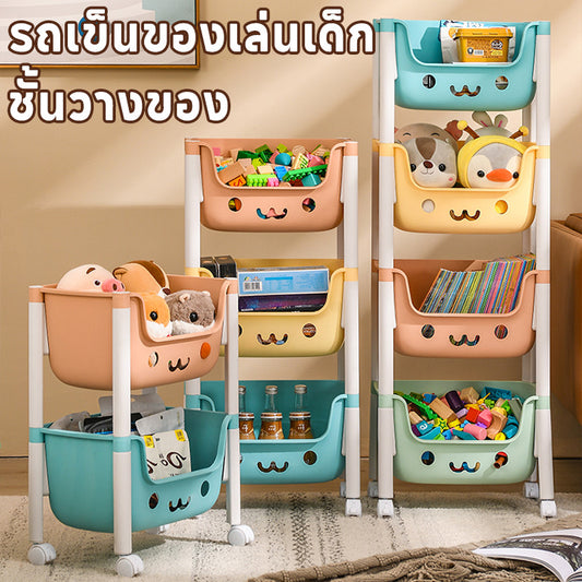 รถเข็นเก็บของเล่นเด็ก+ชั้นวาง 3-in-1 - 主图