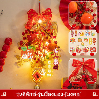 ปีงู2026 พวงมาลัยปีใหม่ โคมไฟเทศกาลฤดูใบไม้ผลิ LED ตกแต่งเทศกาลฤดูใบไม้ผลิ - 图片13