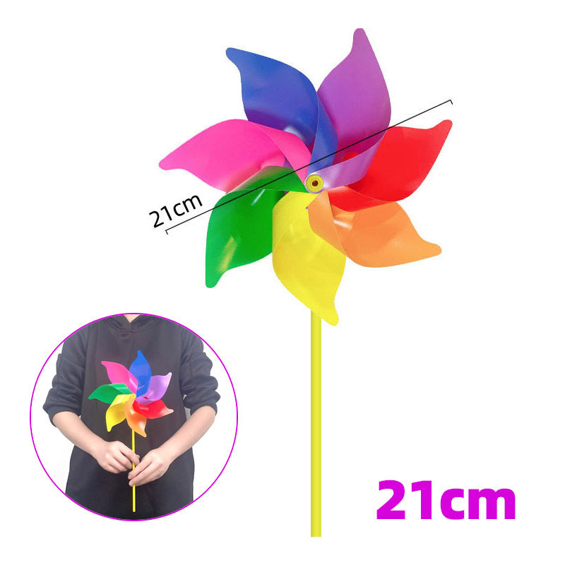 กังหันลมพลาสติก 7 สี เหมาะสำหรับตกแต่งสวน งาน DIY และของเล่นเด็ก - 图片6