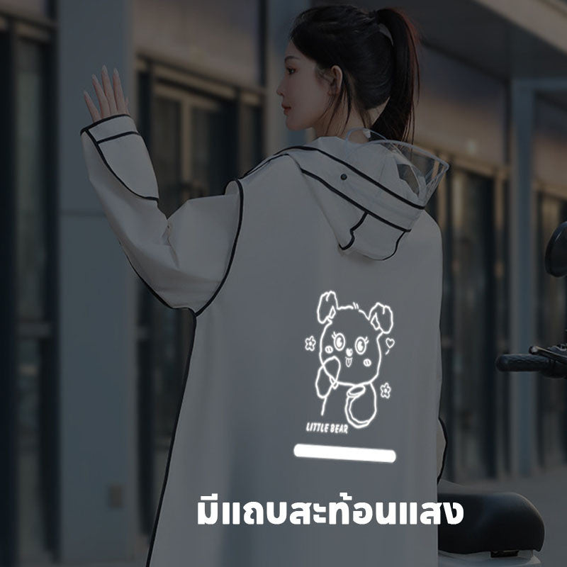 เสื้อกันฝน เสื้อกันฝนหนา กันน้ำ มีแถบสะท้อนแสง - 图片1