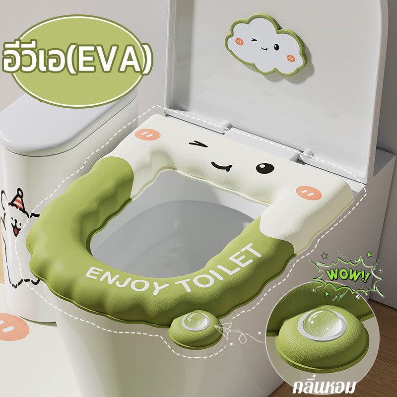 แผ่นรองนั่งชักโครก EVA แบบหนาและกันน้ำ ลายการ์ตูน - 图片7