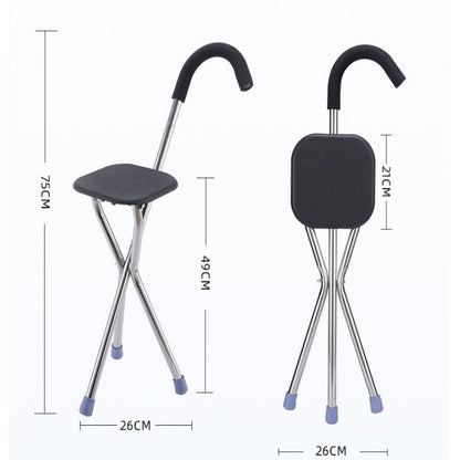 ไม้เท้า 2-in-1 สำหรับผู้สูงอายุนี้ มีฐานกันลื่น รับน้ำหนักได้ดี และพกพาสะดวก