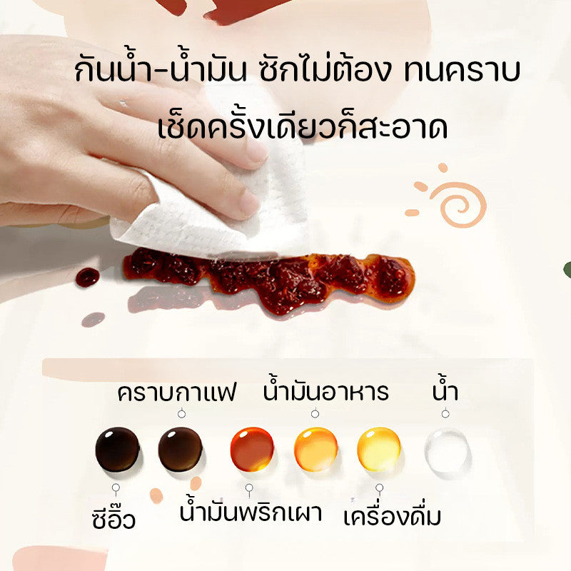 ผ้าปูโต๊ะพีวีซี กันน้ำ ลายการ์ตูนโดปามีน ทนไฟ - 图片2