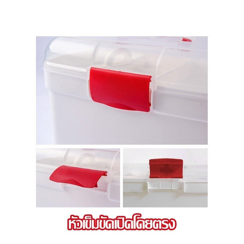 ชุดปฐมพยาบาล/กล่องยาประจำบ้าน แบบสองชั้น ความจุขนาดใหญ่ มีหูหิ้ว - 图片3