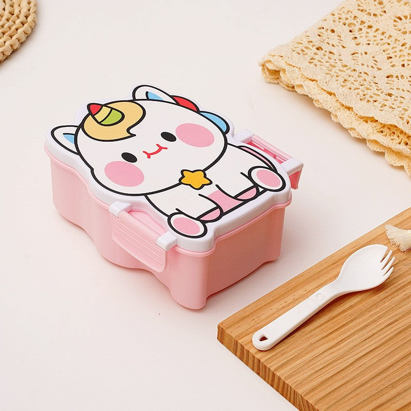 กล่องอาหารกลางวันน่ารัก ใช้กับไมโครเวฟได้ มาพร้อมภาชนะใส่น้ำจิ้มและช้อน - 图片14