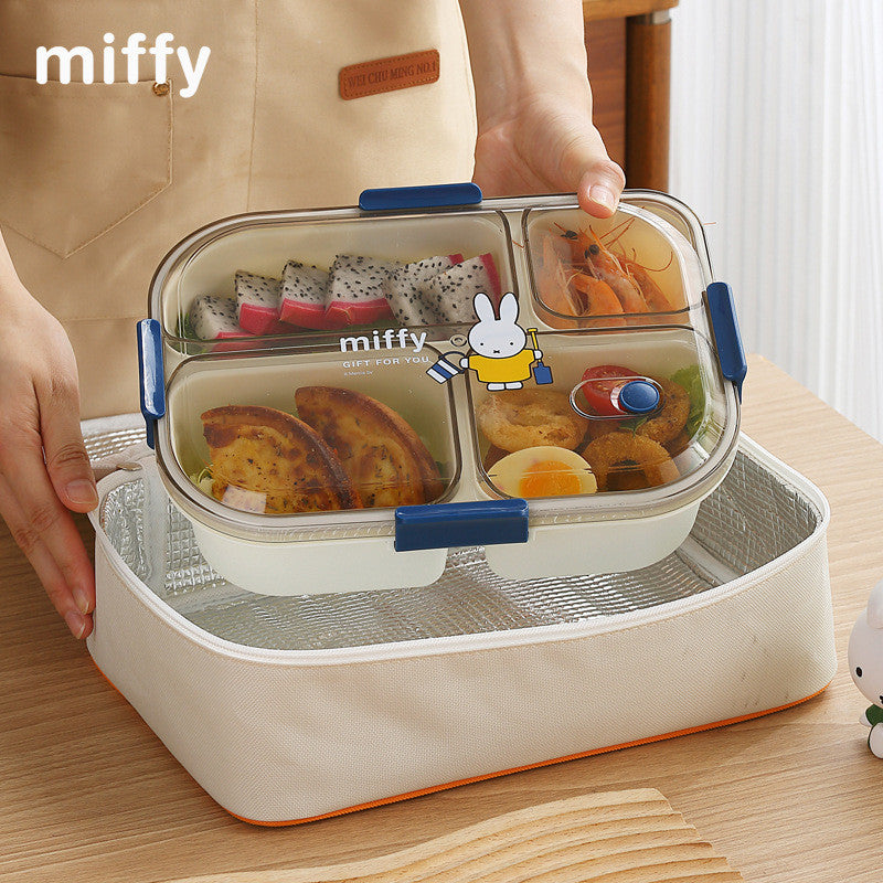 กล่องอาหารกลางวันน่ารัก ใช้กับไมโครเวฟได้ มาพร้อมภาชนะใส่น้ำจิ้มและช้อน - 图片2