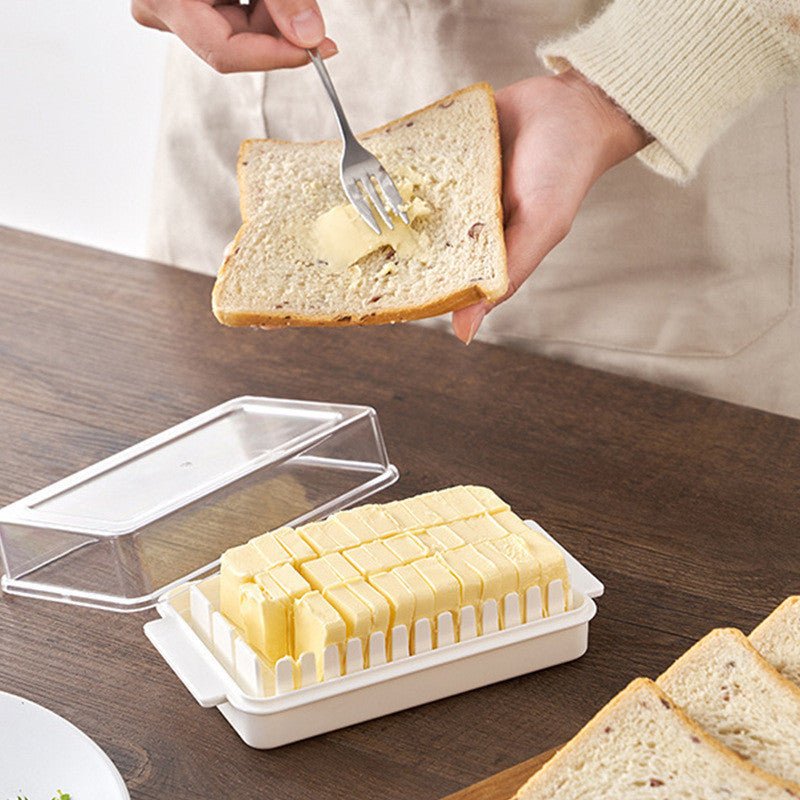 กล่องเก็บเนยและชีส 2in1 พร้อมที่ตัดเนยและฝาใส อเนกประสงค์ - 图片1