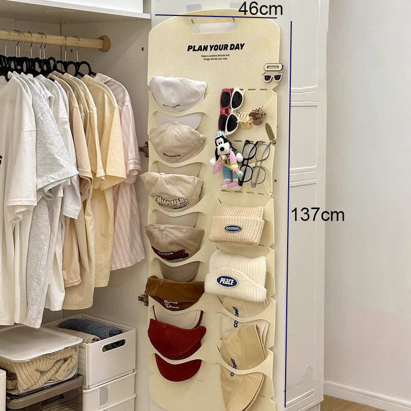 ที่แขวนหมวกแบบติดประตู ทำจากผ้าสักหลาด สามารถแขวนหมวกได้หลายใบ - 图片8