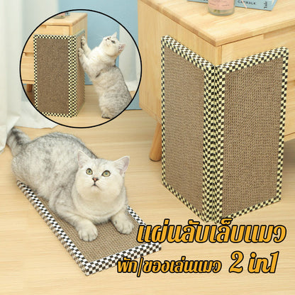 เสาลับเล็บแมว 2in1 พร้อมของเล่น ทำจากไม้ - 主图