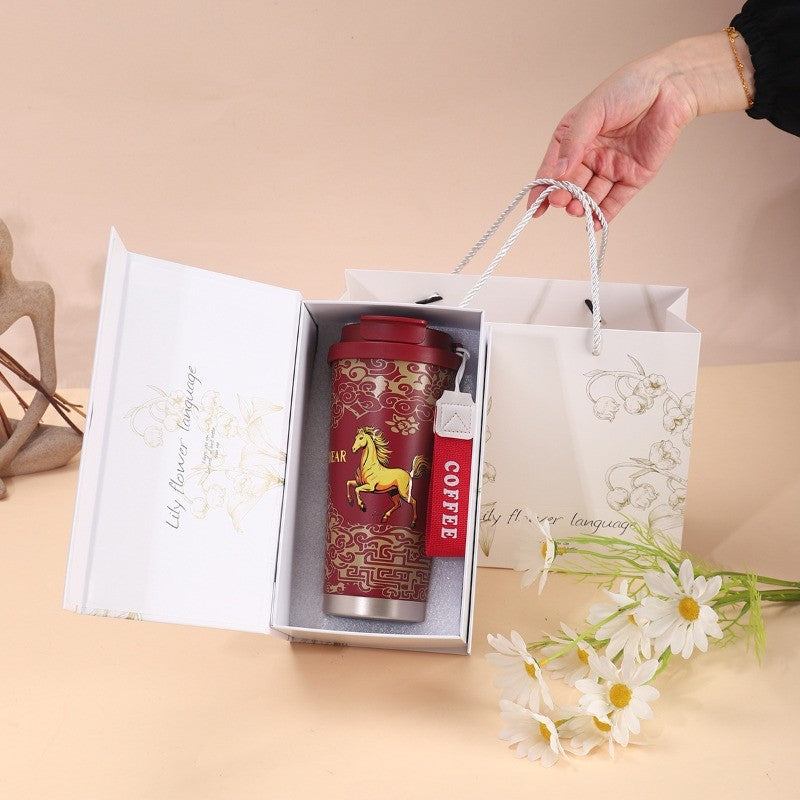 กล่องของขวัญปีม้า 2026 - แก้วเก็บความร้อนสแตนเลส 316 ของขวัญปีใหม่ - 图片6