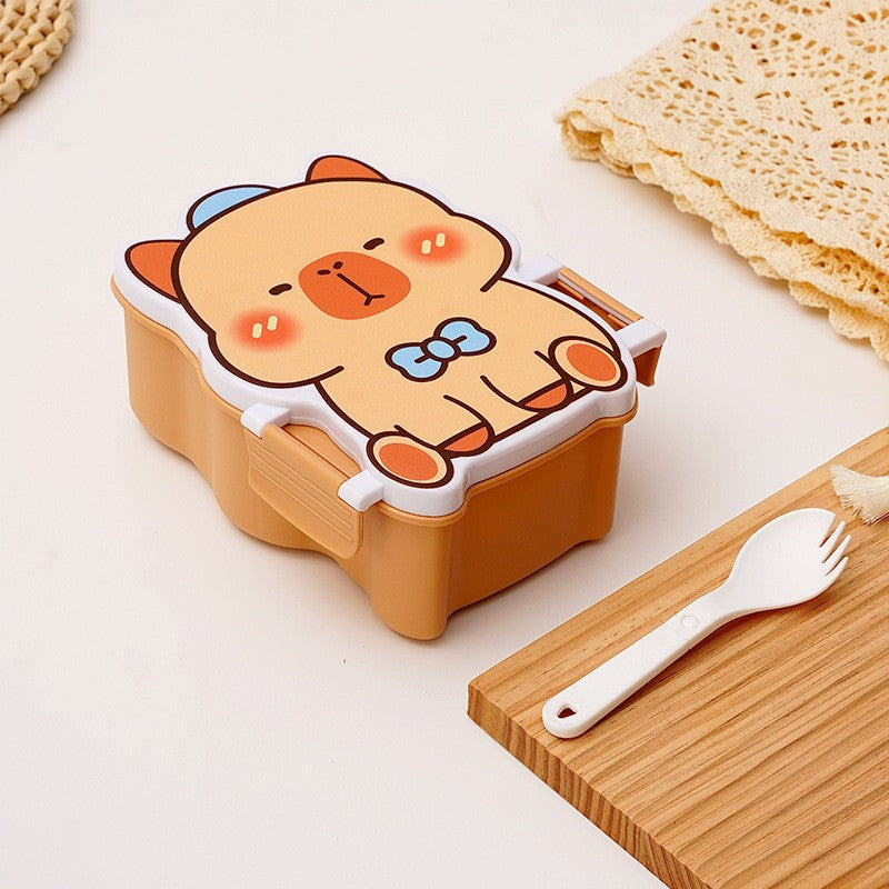 กล่องอาหารกลางวันน่ารัก ใช้กับไมโครเวฟได้ มาพร้อมภาชนะใส่น้ำจิ้มและช้อน - 图片12