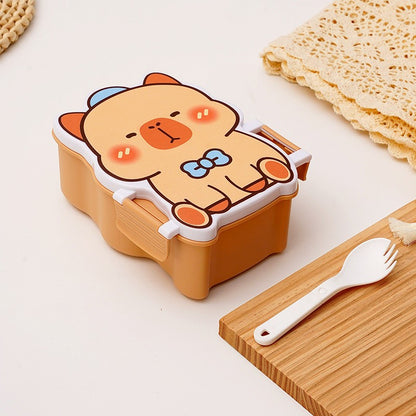 กล่องอาหารกลางวันน่ารัก ใช้กับไมโครเวฟได้ มาพร้อมภาชนะใส่น้ำจิ้มและช้อน - 图片12