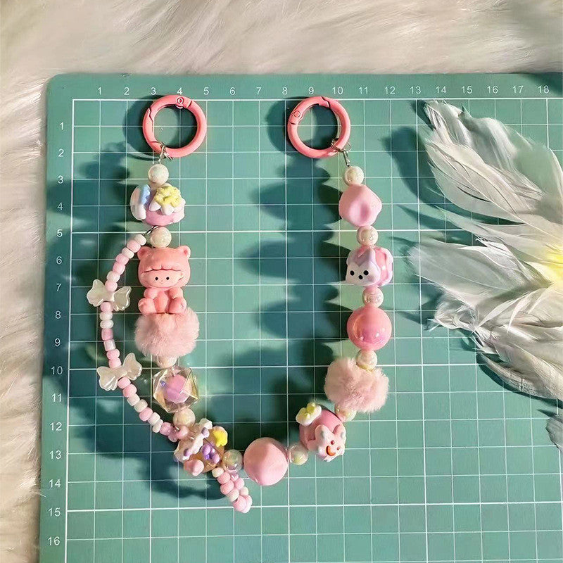 พวงกุญแจลูกปัดสำหรับเด็ก ลูกปัดหลากสี สายคล้องโทรศัพท์มือถือ - 图片2