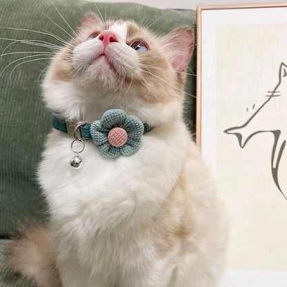 ปลอกคอสัตว์เลี้ยง ป้ายชื่อแมว ลายดอกไม้ - 图片5