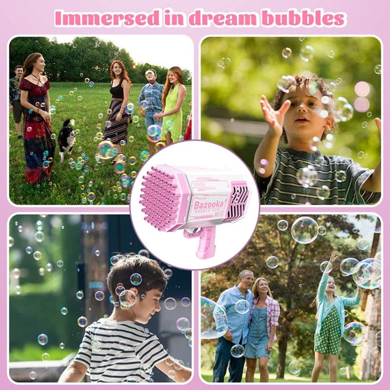 ปืนเป่าฟองสบู่ 69 รู เป่าฟองสบู่ได้จำนวนมาก พร้อมเอฟเฟกต์แสงไฟ - 图片2
