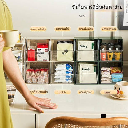 ที่วางถุงชาแบบสองชั้น ที่วางแคปซูลกาแฟ กล่องแสดงสินค้าอะคริลิก - 图片1