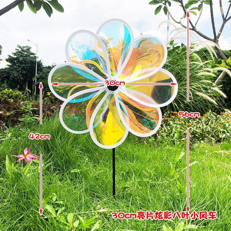 กังหันลมพลาสติก 7 สี เหมาะสำหรับตกแต่งสวน งาน DIY และของเล่นเด็ก - 图片10