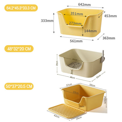 กระบะทรายแมวขนาดใหญ่พิเศษ ขอบสูง กันน้ำกระเด็น - 图片1