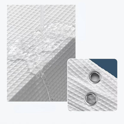 ผ้าม่านห้องน้ำ ผ้าม่านพลาสติกทึบแสง กันน้ำ ติดตั้งง่าย, - 图片3