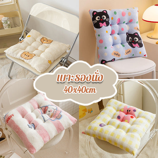 เบาะรองนั่งและพนักพิงดีไซน์การ์ตูนน่ารัก นุ่มและแข็งแรง ขนาด 40x40 ซม. - 主图