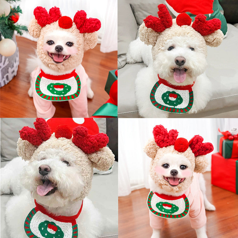 ปลอกคอและหมวกสัตว์เลี้ยงคริสต์มาส - 图片1