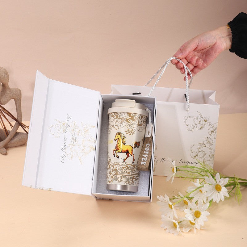 กล่องของขวัญปีม้า 2026 - แก้วเก็บความร้อนสแตนเลส 316 ของขวัญปีใหม่ - 图片8