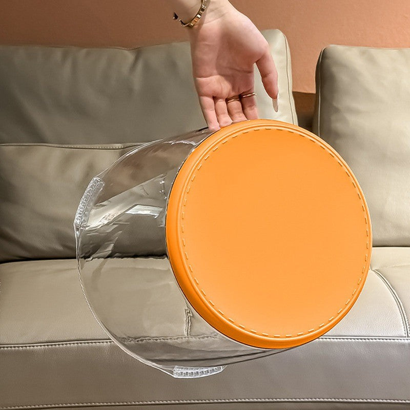 ม้านั่งกลมโปร่งใสแบบ 2in1: ผสานฟังก์ชั่นการนั่งและการจัดเก็บเข้าด้วยกัน - 图片3